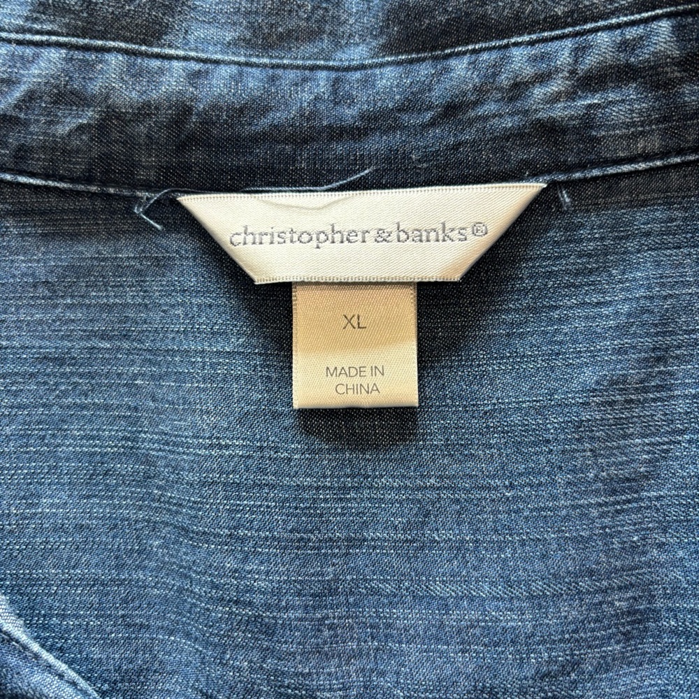 Christopher & Banks Women's Chambray Tunic Lyocell XL - Picture 3 of 10